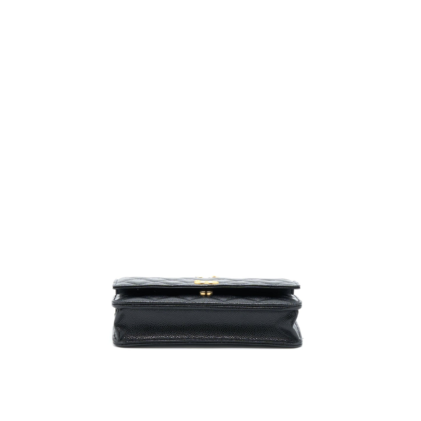 Chanel Top Handle Wallet On Chain Caviar Black GHW (Microchip)