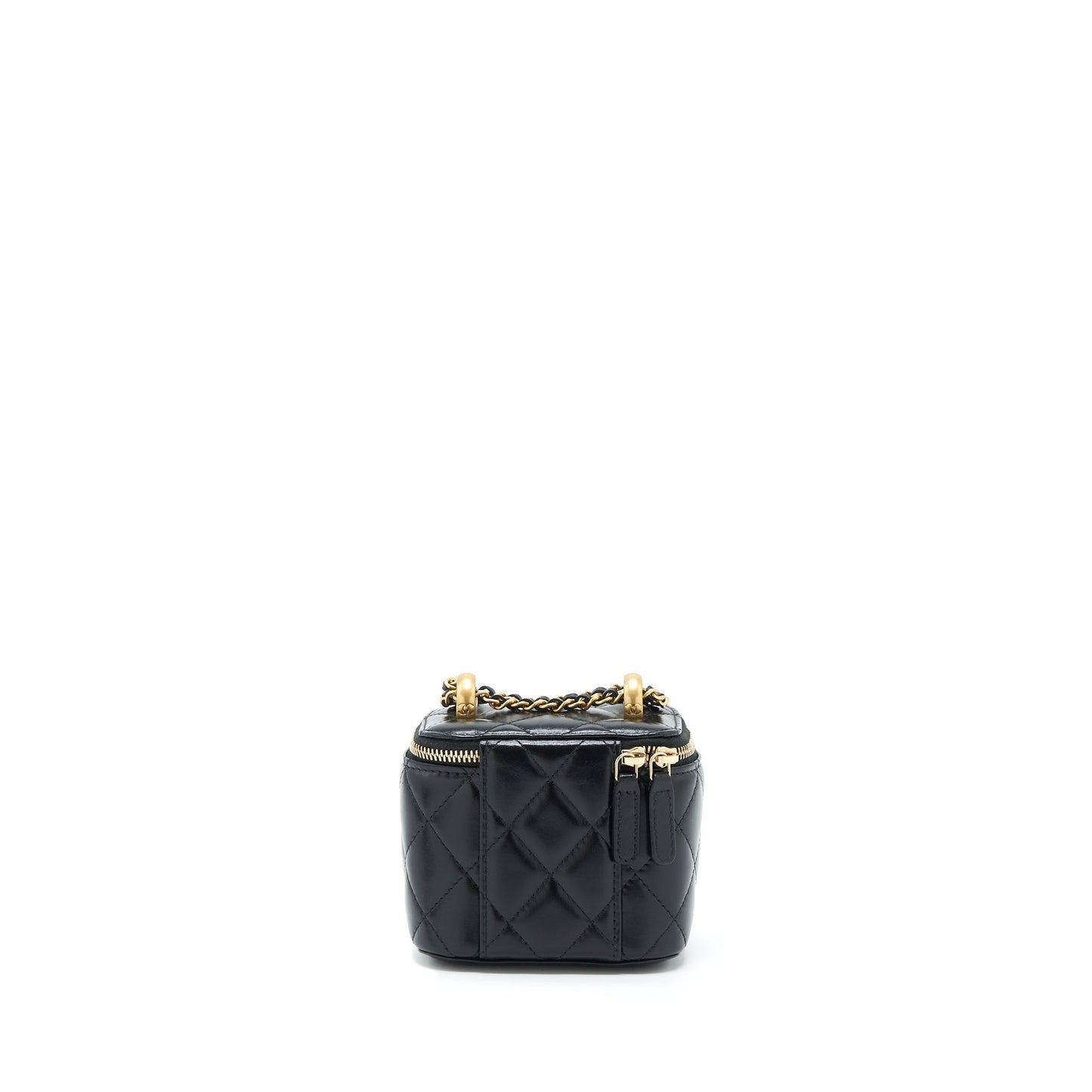Chanel 21A Gold Crush Mini Vanity Case Calfskin Black GHW