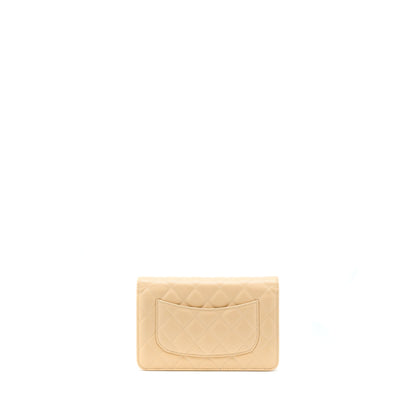 Chanel Classic Wallet On Chain Caviar Beige SHW (Microchip)