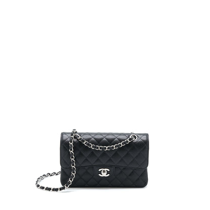 Chanel Small Classic Flap Bag Caviar Black SHW (Microchip)