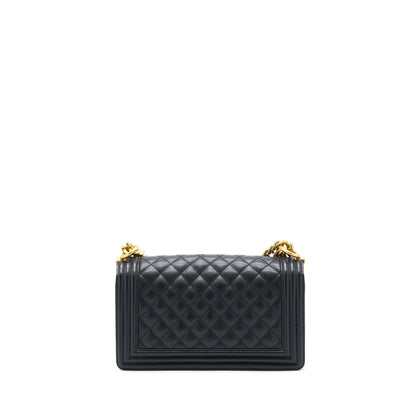 Chanel Medium Boy Bag Caviar Black Brushed GHW