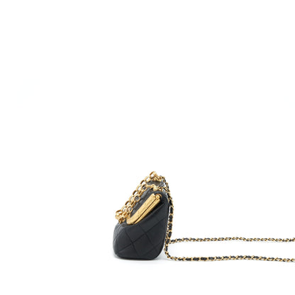 Chanel 20A Kiss-Lock Mini Vanity Flap Bag Calfskin Black GHW