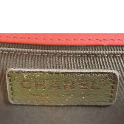 CHANEL Boy Flap Quilted Leather Shoulder Bag Red