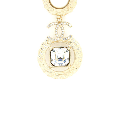Chanel CC Logo With Pearls And Square Crystals Earrings LGHW