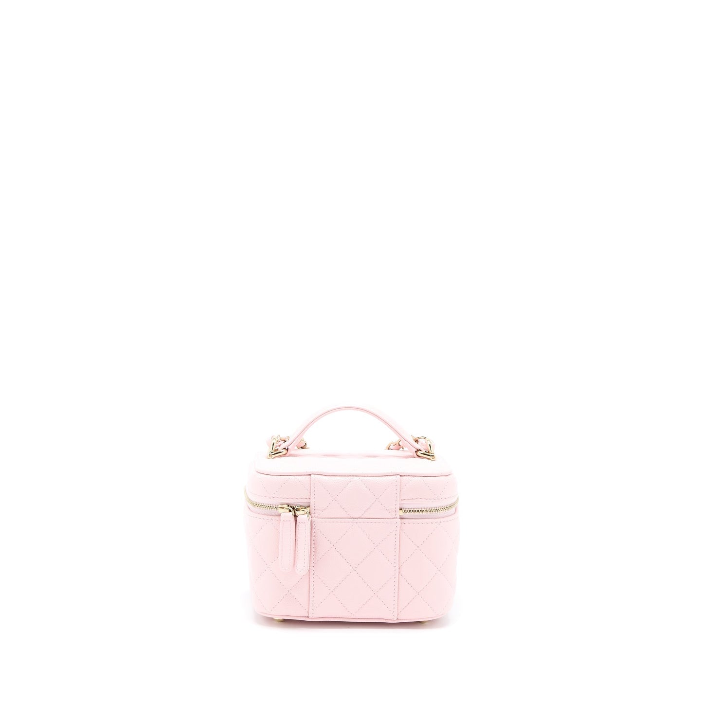 Chanel 22S Top Handle Vanity Bag Caviar Light Pink LGHW (Microchip)