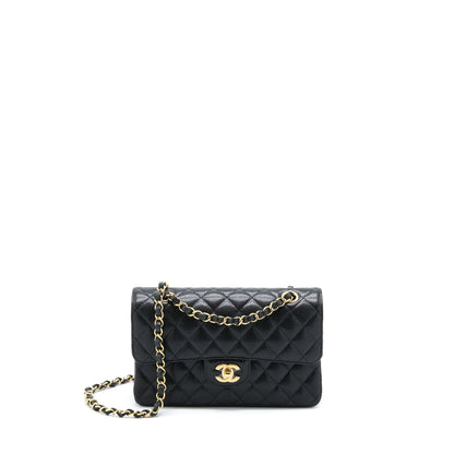 Chanel Small Classic Double Flap Caviar Black GHW (Microchip)