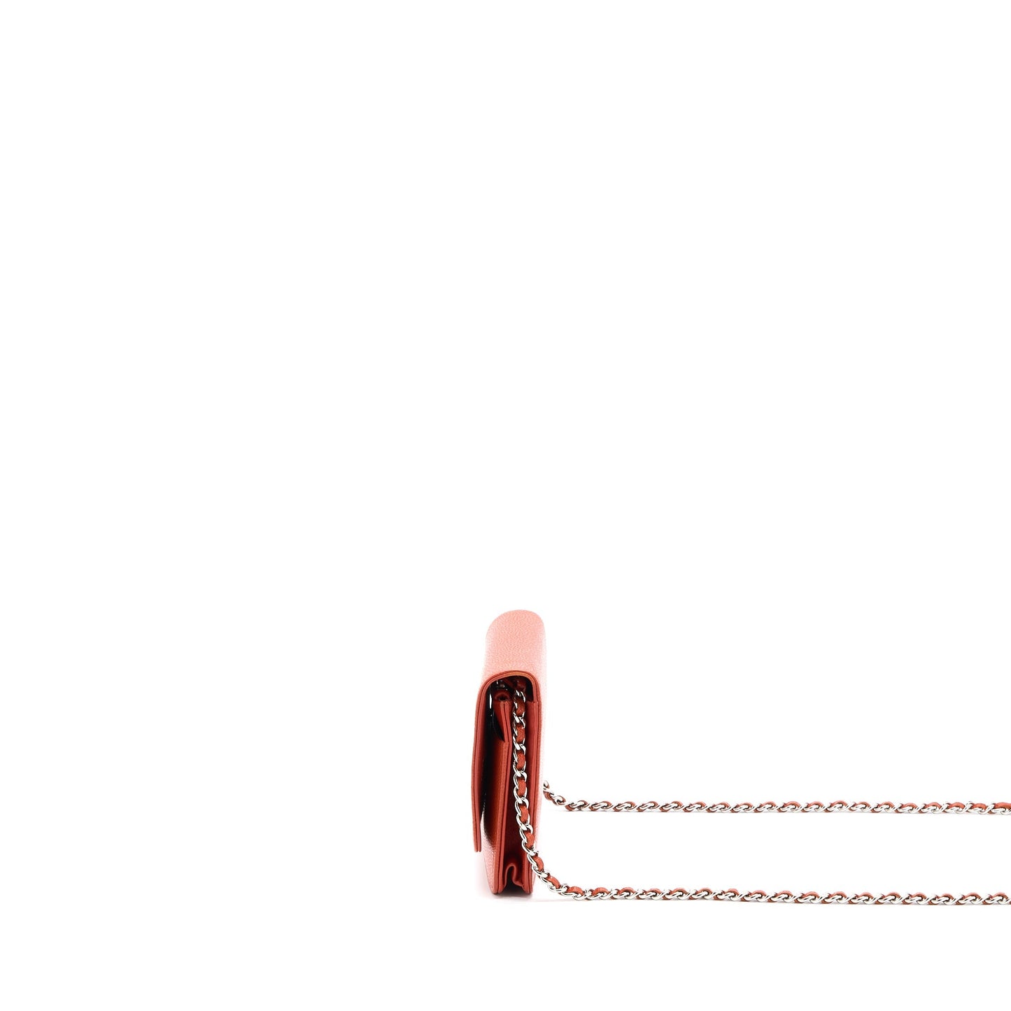 Chanel Wallet On Chain Caviar Orange Red SHW