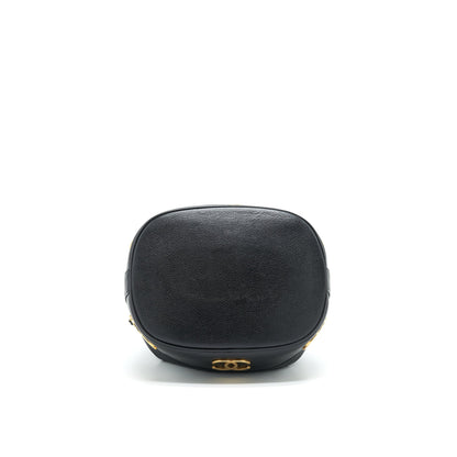 CHANEL Vintage CC Logo Pearl Crush Caviar Bucket Bag Black