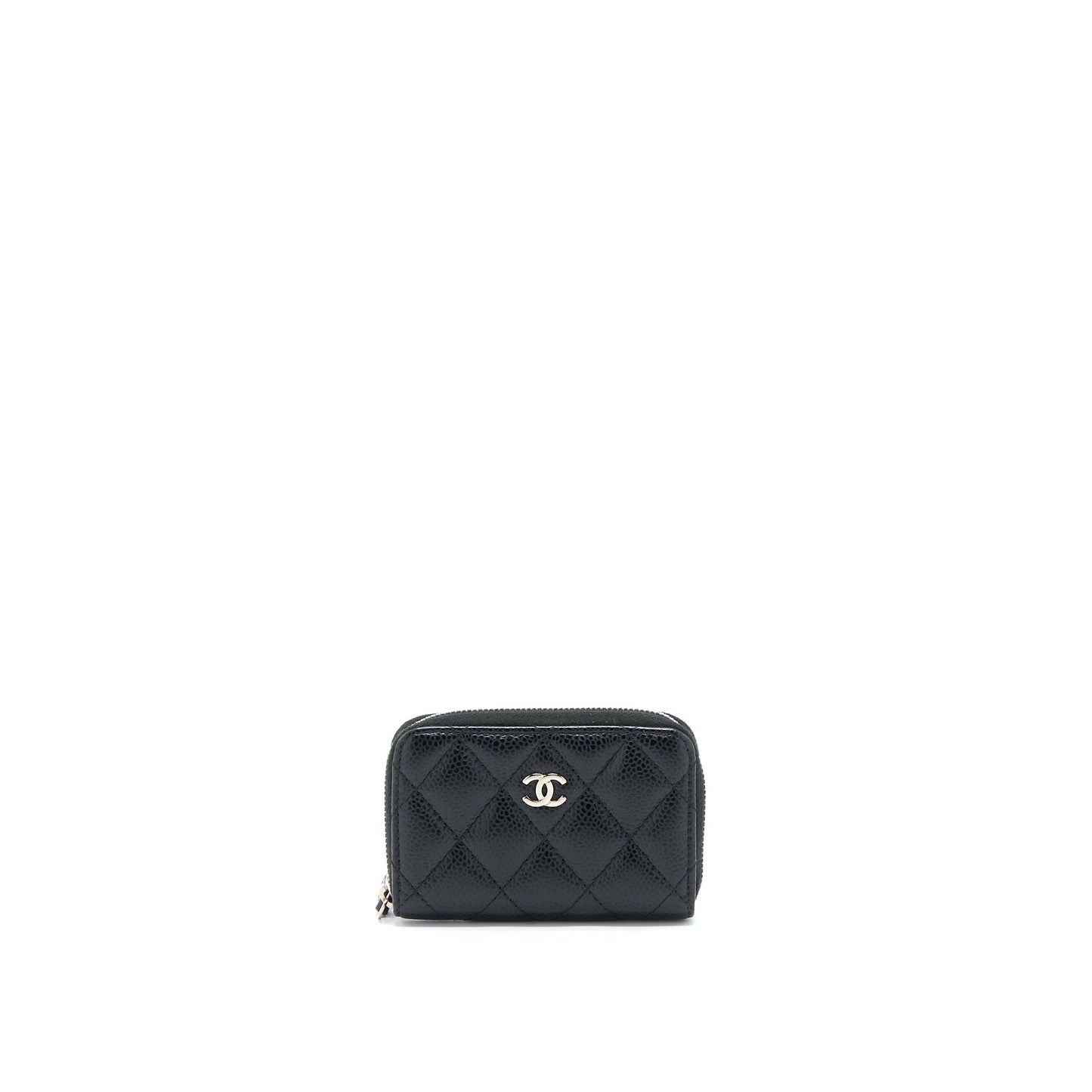 Chanel Small Zip Card Holder Caviar Black SHW