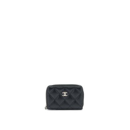 Chanel Small Zip Card Holder Caviar Black SHW