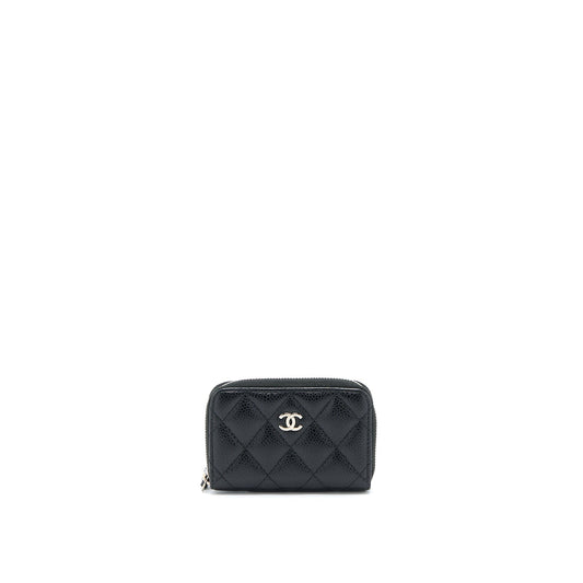 Chanel Small Zip Card Holder Caviar Black SHW
