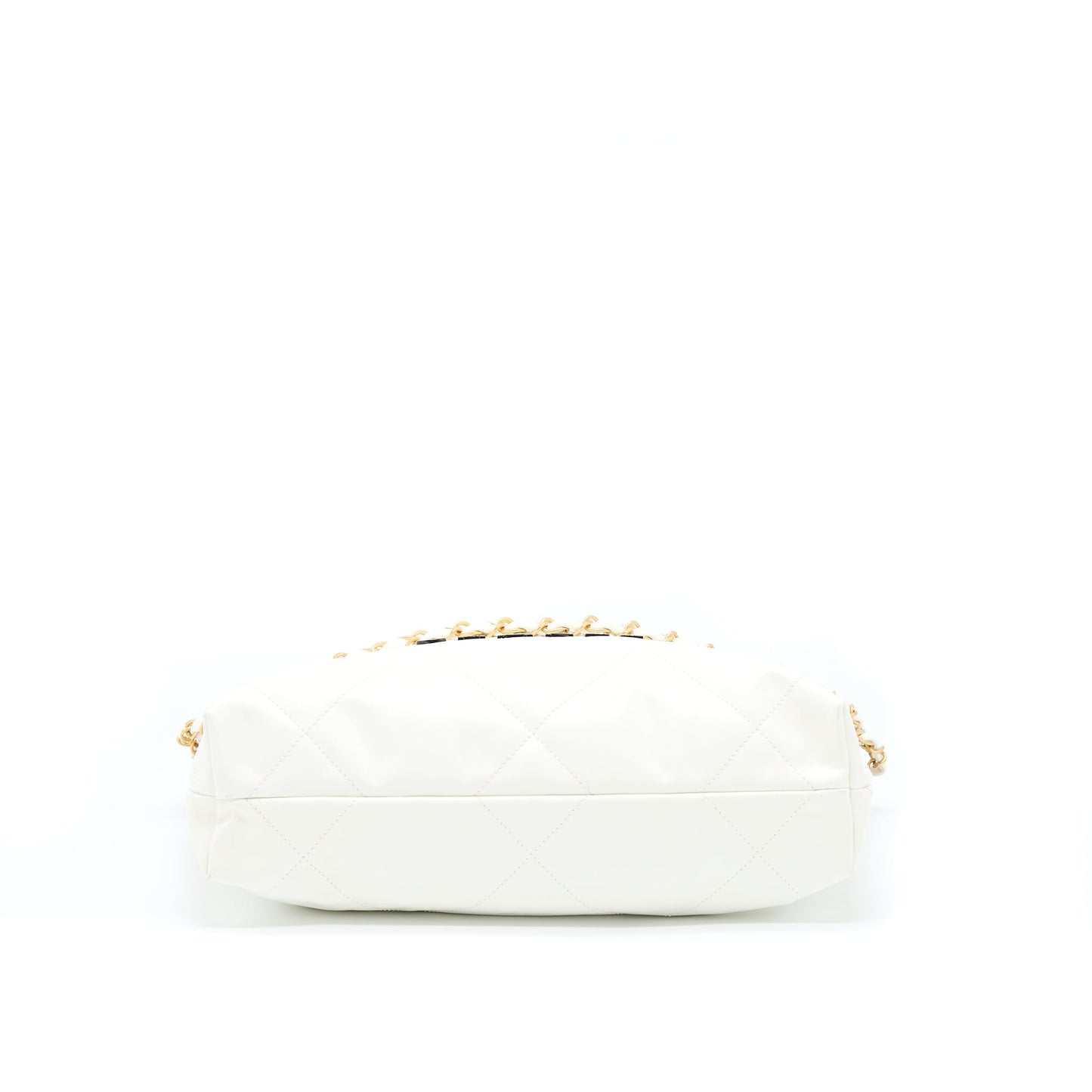 Chanel Small 22 Bag Shiny Calfskin White GHW (Microchip)