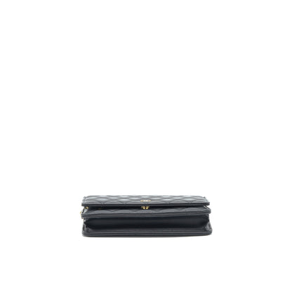 Chanel Classic Wallet On Chains Lambskin Black GHW(Microchip)
