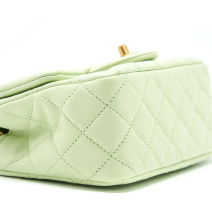 Chanel 22C Pearl Crush Mini Square Flap Bag Light Green