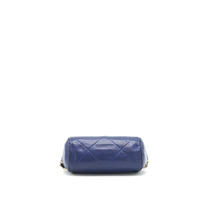 Chanel Vintage Barrel Bag Lambskin Navy GHW