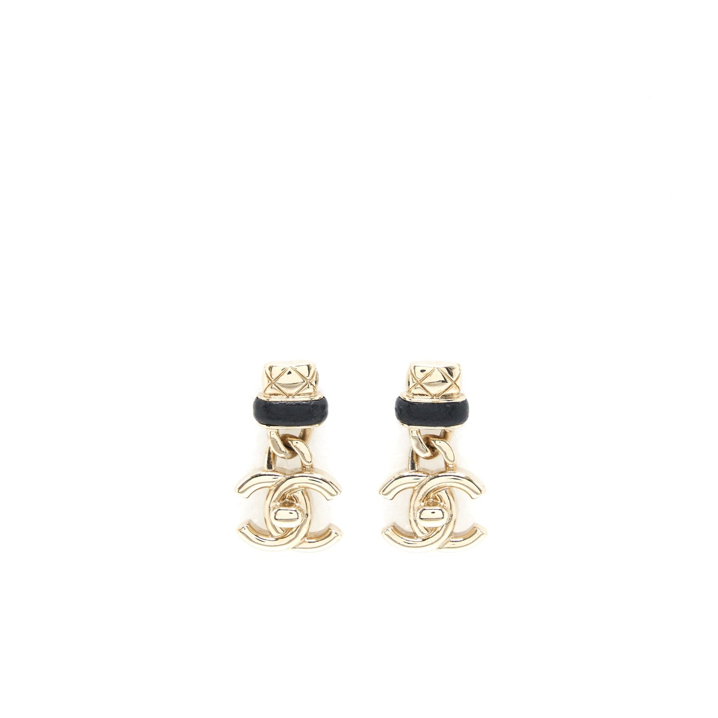 Chanel CC Logo Drop Earrings GHW