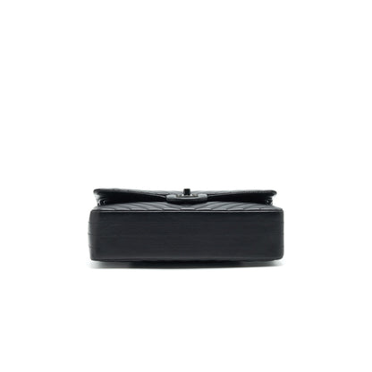 Chanel Chevron Medium Classic Double Flap Bag so Black