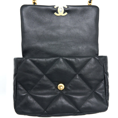 Chanel Medium 19 Bag Goatskin Black Multicolour Hardware