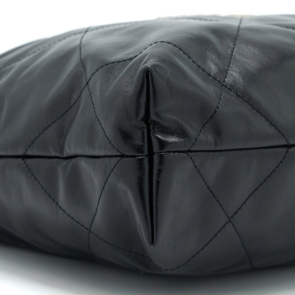 Chanel Small 22 Bag Calfskin Black SHW(Microchip)