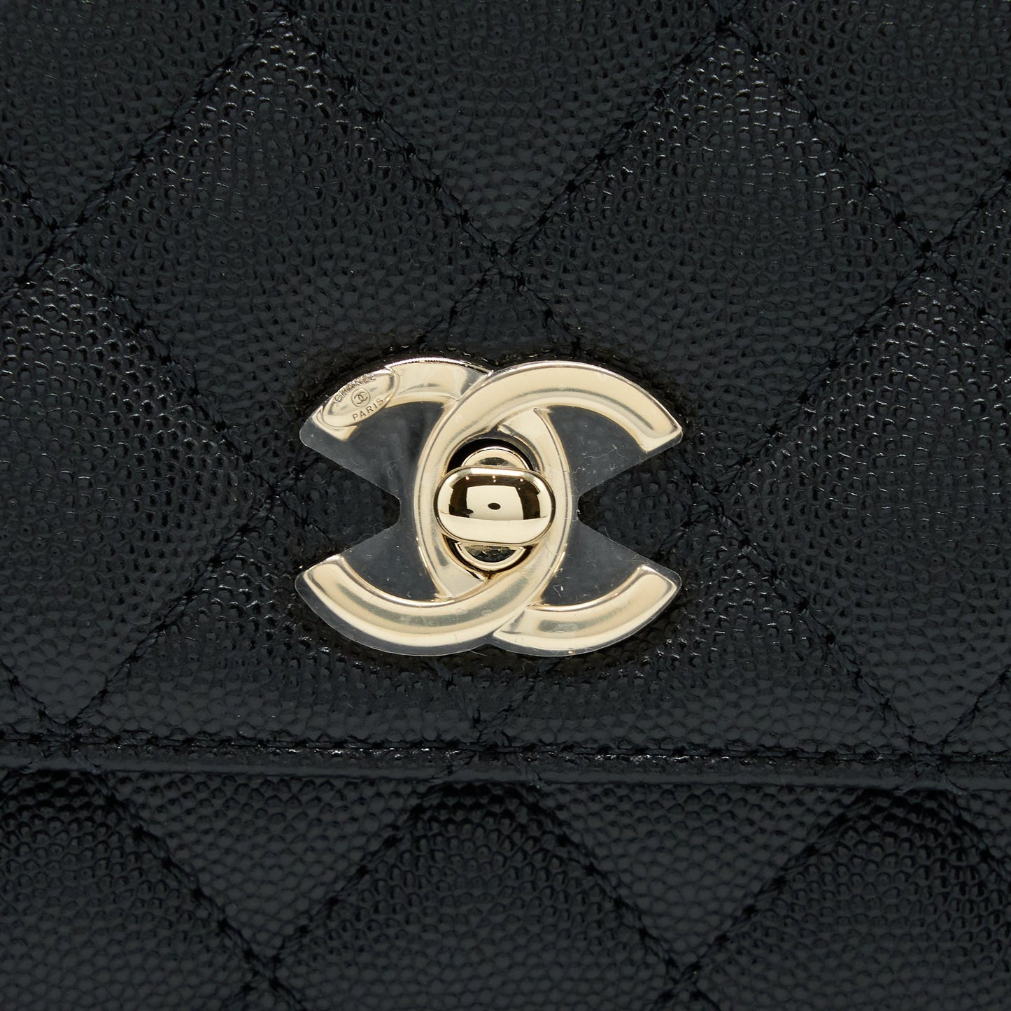 Chanel Mini Coco Handle Bag With Dark Red Handle Caviar Black LGHW(Microchip)