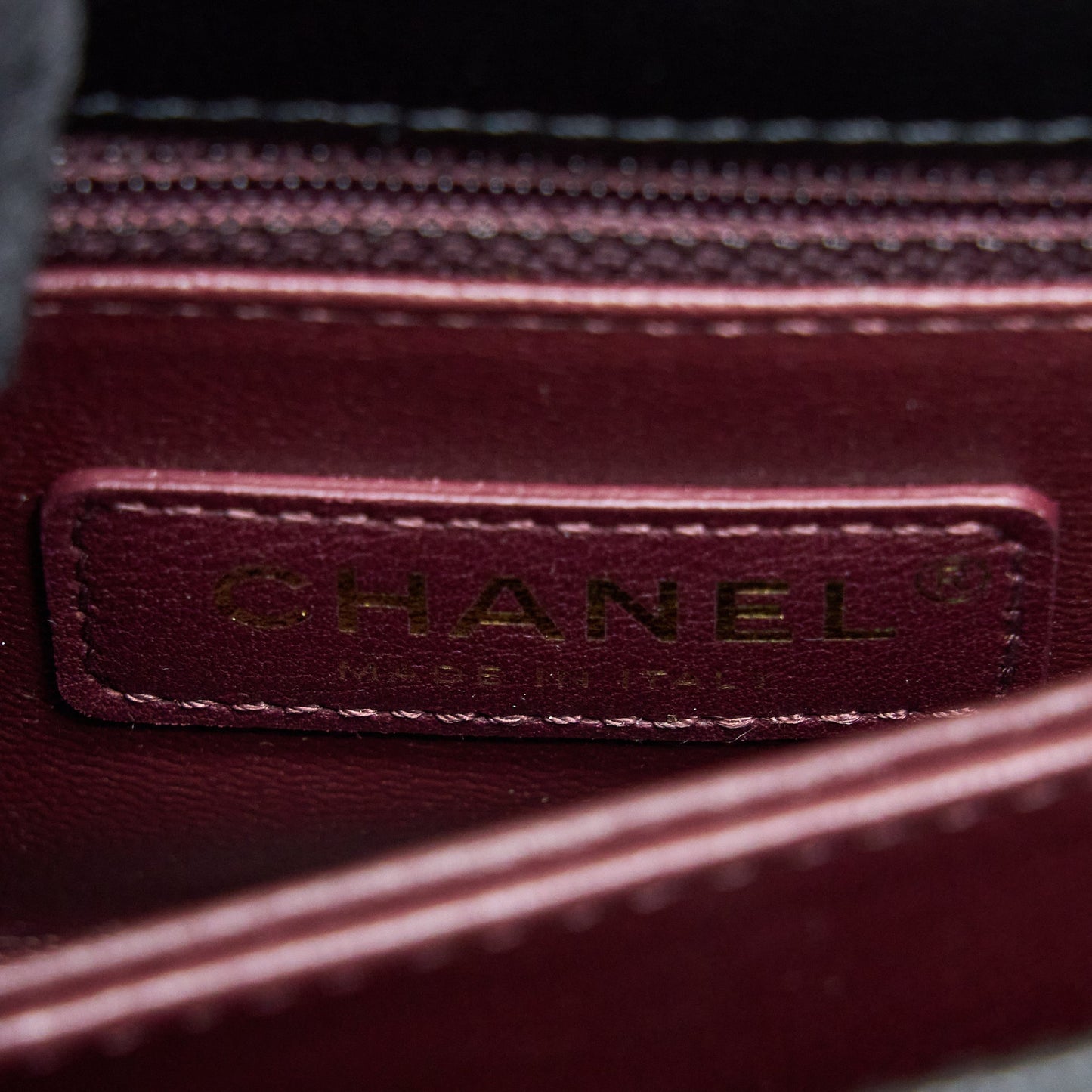 Chanel Mini Coco Handle Bag With Dark Red Handle Caviar Black LGHW(Microchip)