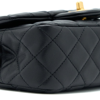 Chanel Pearl Crush Mini Rectangular Flap Bag Lambskin Black GHW (Microchip)