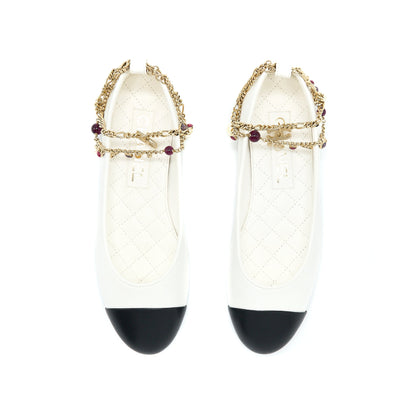 Chanel Size 36 Ballerina Shoes With Charm Chain