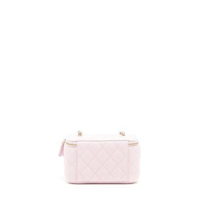 Chanel 22P Long Vanity Case With Logo Chain Caviar Light Pink LGHW