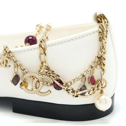 Chanel Size 36 Ballerina Shoes With Charm Chain