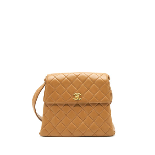 Chanel Vintage Kelly Shoulder Bag Dark Beige GHW