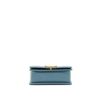 Chanel Small Boy Bag Caviar Greyish Blue Brushed GHW