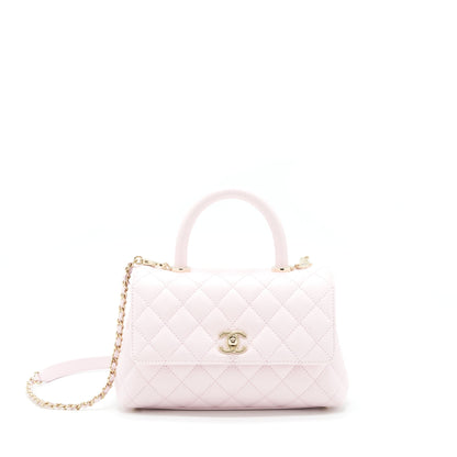 Chanel 22P Small Coco Handle Caviar Light Pink LGHW (Microchip)