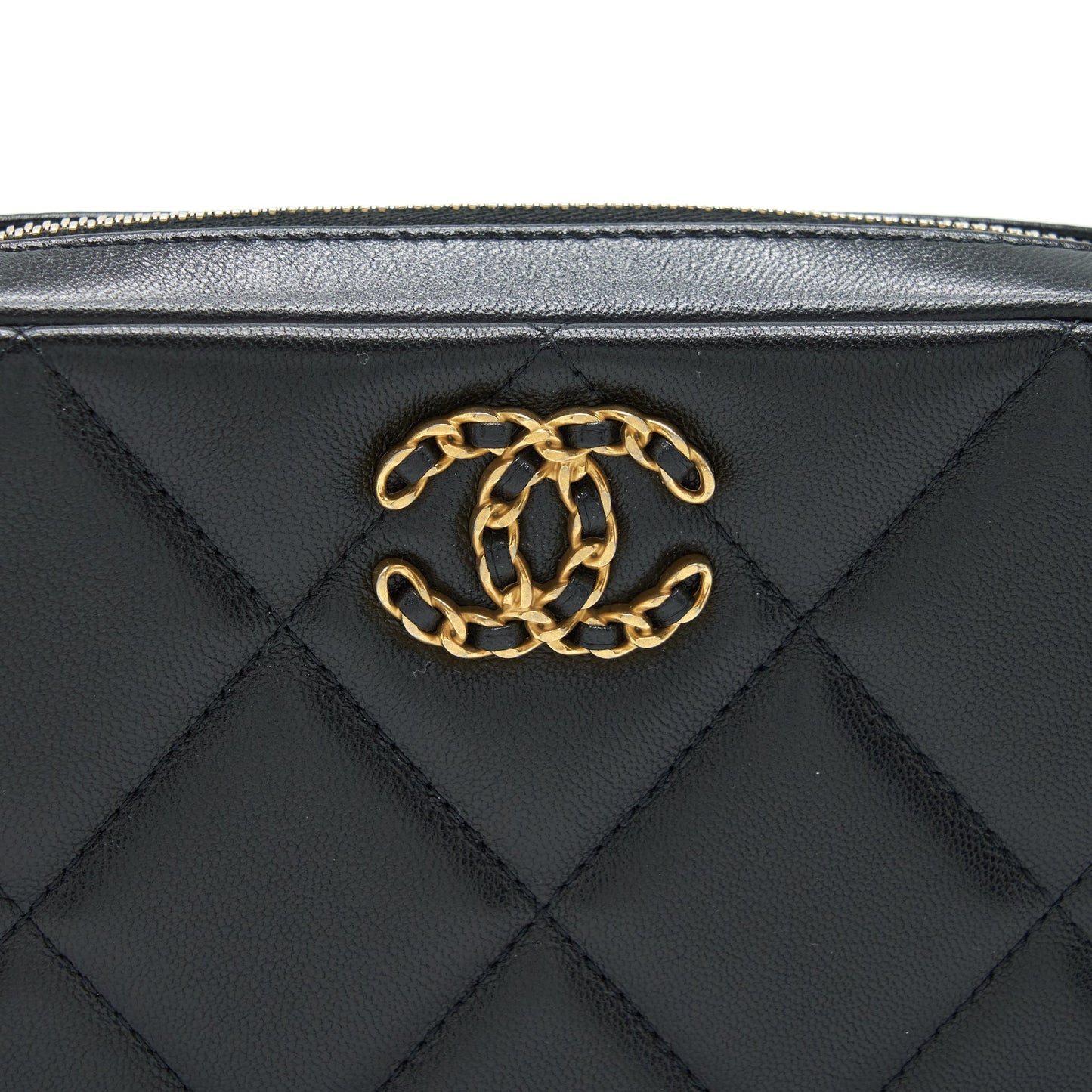 Chanel 19 Camera Bag Lambskin Black With Gold/Sliver Hardware