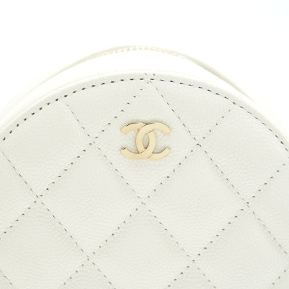 Chanel Round mini Bag Caviar white LGHW
