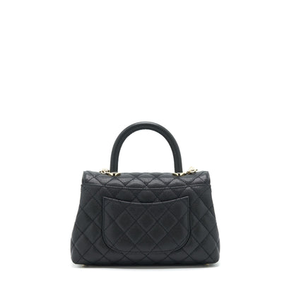 Chanel 22P Small Coco Handle Caviar Black LGHW (Microchip)