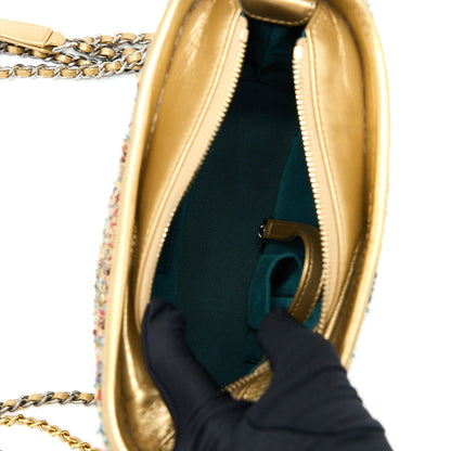 Chanel Small Gabrielle Hobo Bag Tweed Gold/Multicolour