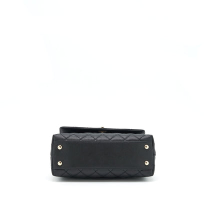 Chanel 22P Small Coco Handle Caviar Black LGHW (Microchip)