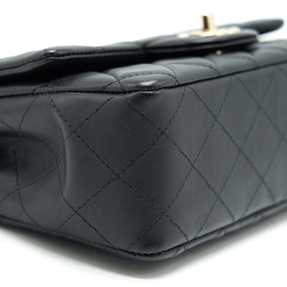 Chanel Mini Rectangular Flap Bag Black LGHW Serial 30