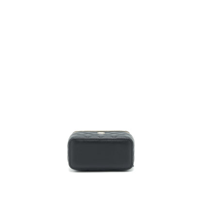 Chanel 22P Long Vanity With Logo Chain Caviar Black LGHW