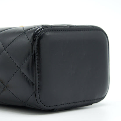 Chanel 21A Gold Crush Mini Vanity Case Calfskin Black GHW