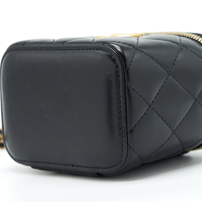 Chanel 21A Gold Crush Mini Vanity Case Calfskin Black GHW