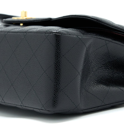 Chanel Classic Jumbo Double Flap Caviar Black GHW (Microchip)