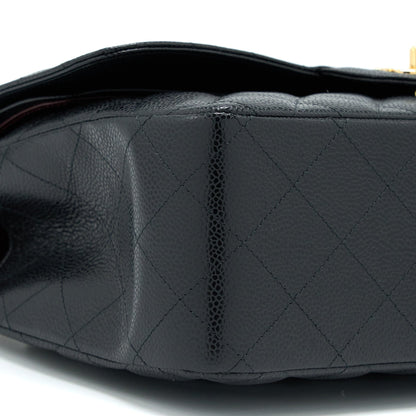 Chanel Classic Jumbo Double Flap Caviar Black GHW (Microchip)