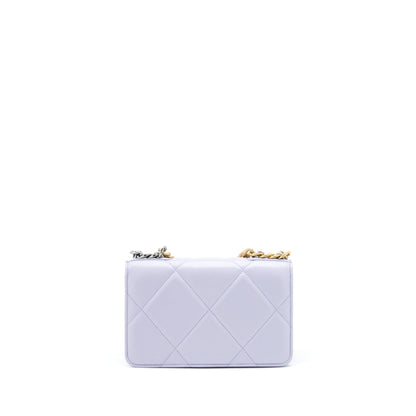 Chanel 19 Wallet On Chain Lambskin Light Purple GHW (Microchip)