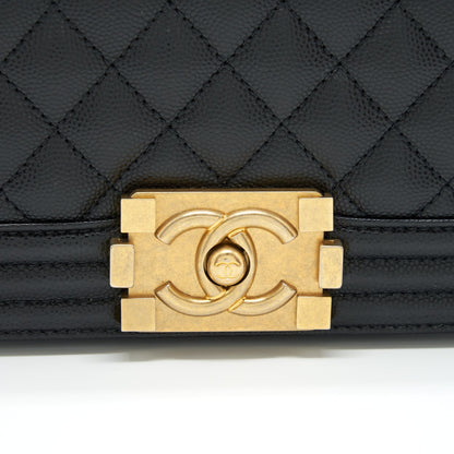 Chanel Small Boy Bag Caviar Black GHW