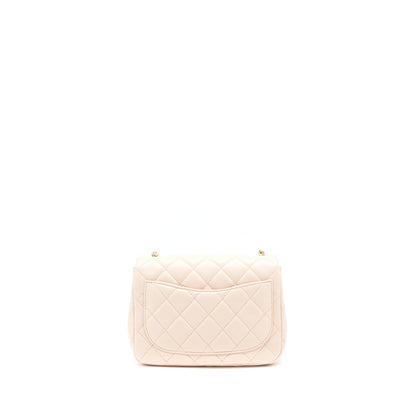 Chanel 22C Pearl Crush Mini Square Flap Bag Lambskin Light Pink GHW