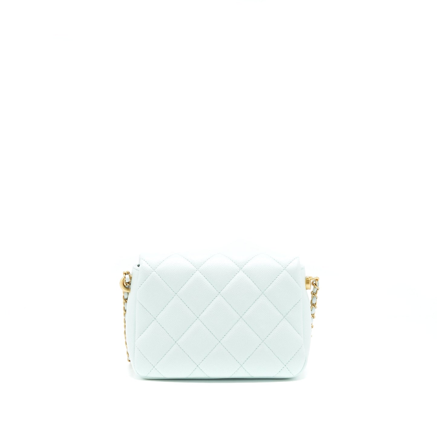 Chanel 21K My Perfect Mini Flap Bag Caviar Iridescent Pastel Green GHW (Microchip)