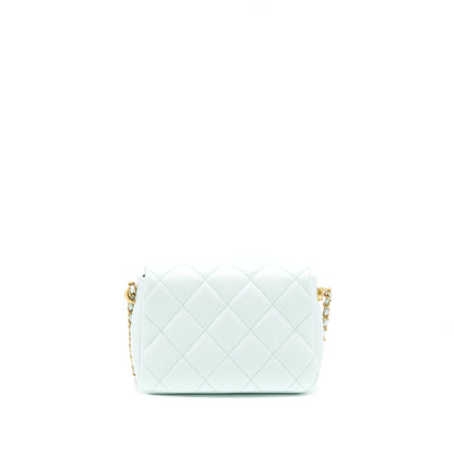 Chanel 21K My Perfect Mini Flap Bag Caviar Iridescent Pastel Green GHW (Microchip)
