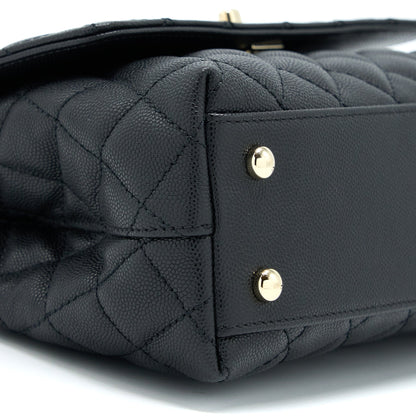 Chanel Coco Handle Caviar Black LGHW(Microchip)