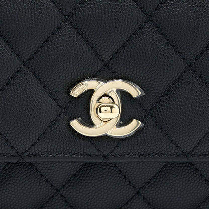Chanel Coco Handle Caviar Black LGHW(Microchip)